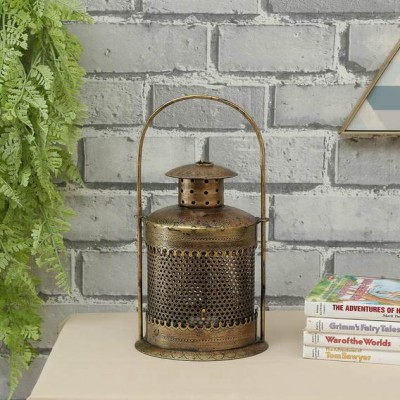 Craftpreneurs India Brown Brass Finish Table Tea Light Holder